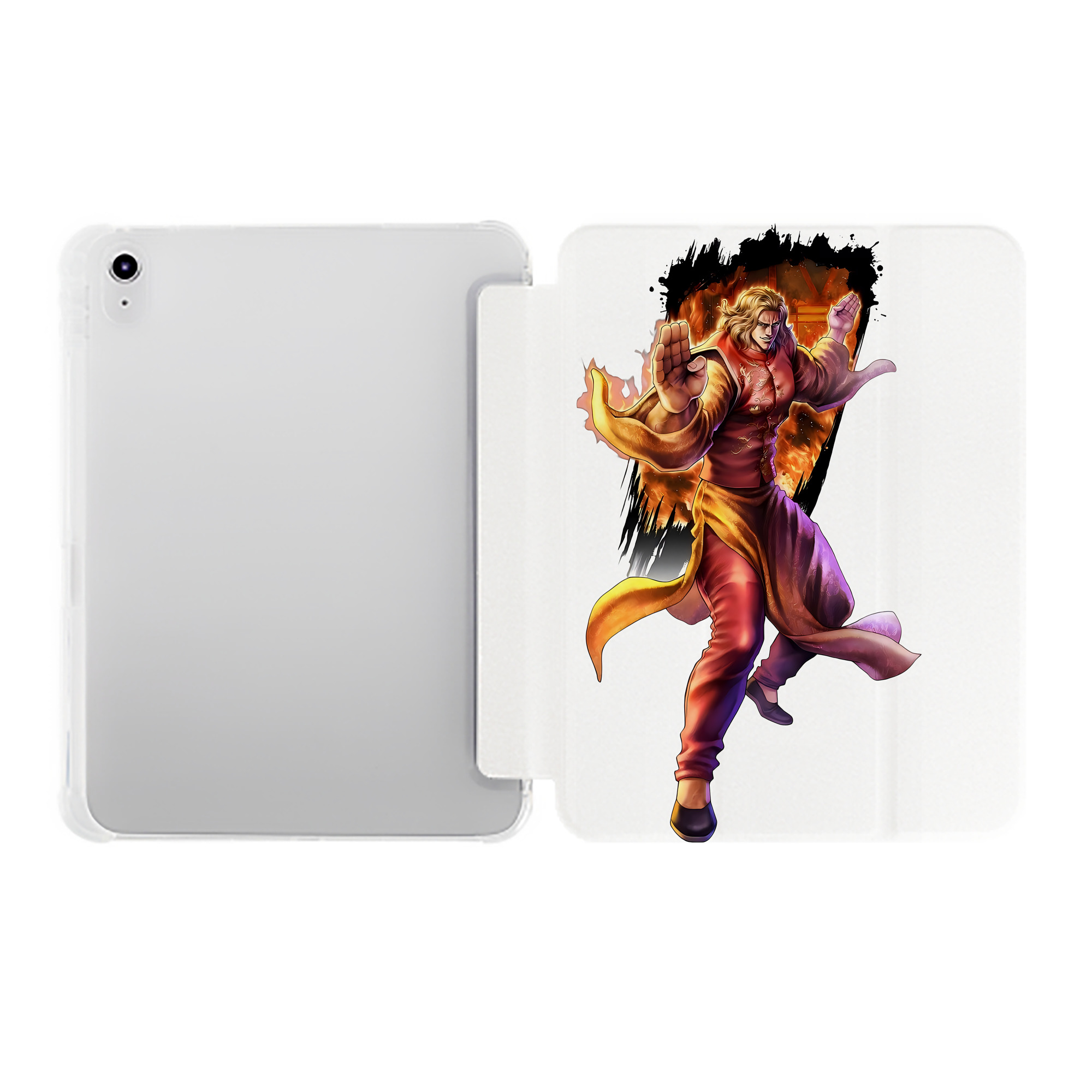 （画像用） 北斗の拳 Fist of the North Star IPad ケース ペン収納付き 三つ折りスタンド PUレザー×シリコン 対応機種9.5/10.5/10.9インチ
